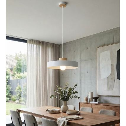 Hanglamp met kabel KIVI 1xE27/15W/230V wit