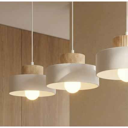 Hanglamp met kabel KIVI 3xE27/15W/230V wit