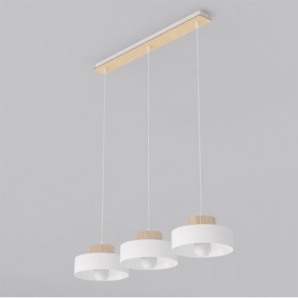 Hanglamp met kabel KIVI 3xE27/15W/230V wit