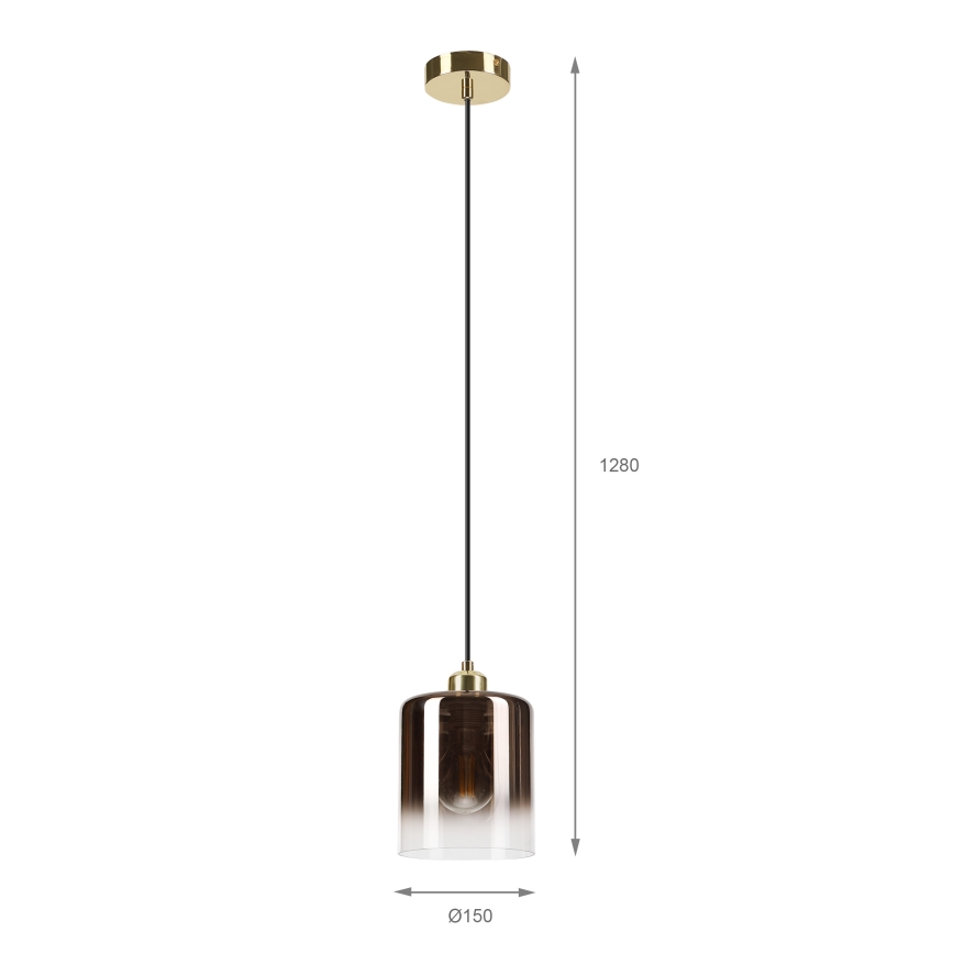 Hanglamp met kabel LIAH 1xE27/15W/230V goud/rookbruin