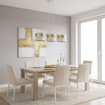 Hanglamp met kabel LUX 3xE27/15W/230V wit/goud