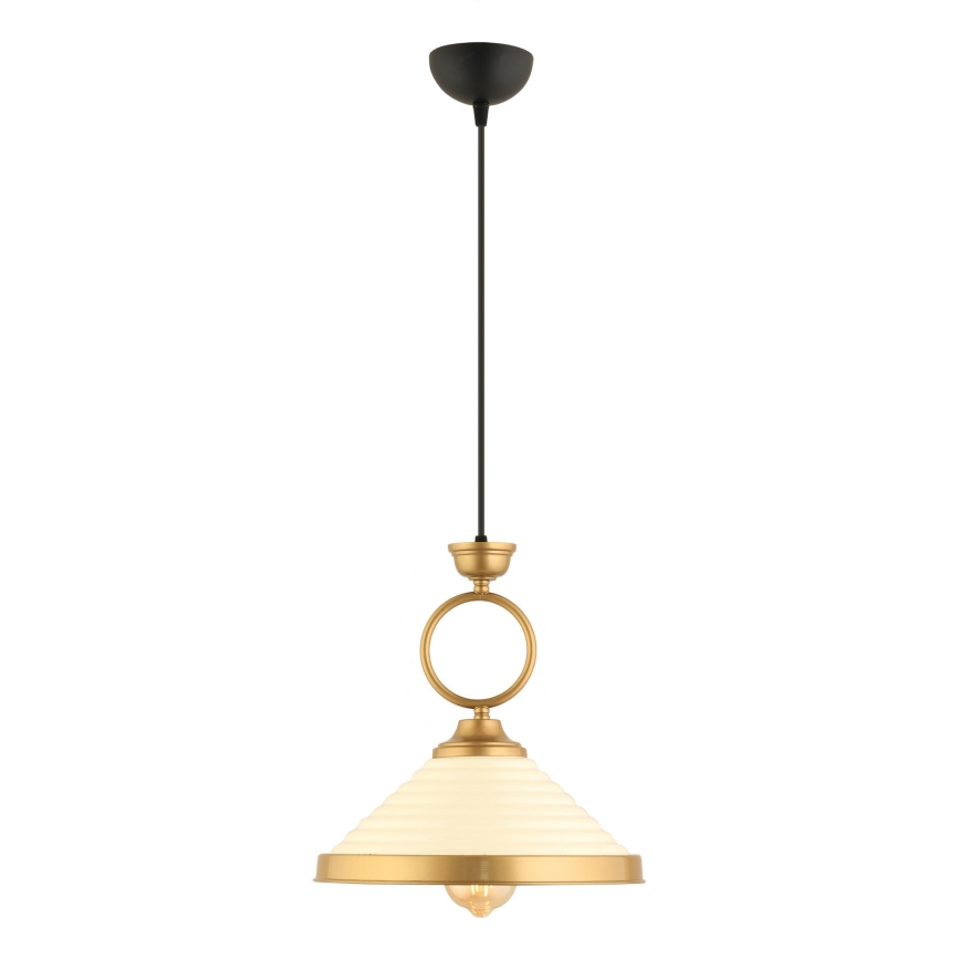 Hanglamp met kabel MONZA 1xE27/40W/230V Ø 30 cm crème/brons