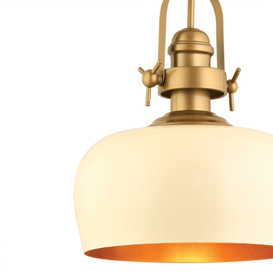 Hanglamp met kabel MONZA 1xE27/40W/230V Ø 30 cm crème/bronskleurig