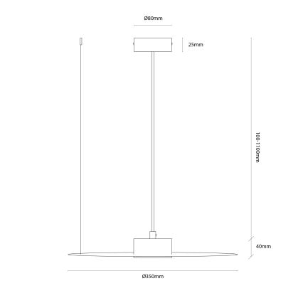 Hanglamp met kabel PIATTO 1xGX53/15W/230V Ø 35 cm zwart