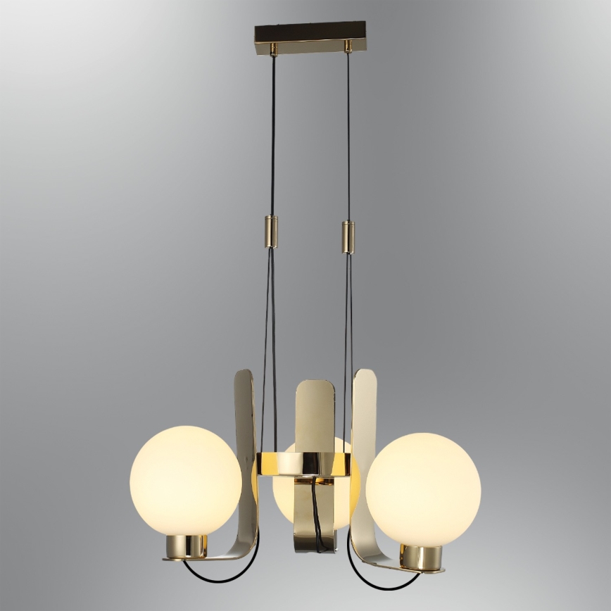 Hanglamp met kabel REGGIO 3xE27/40W/230V goudkleurig