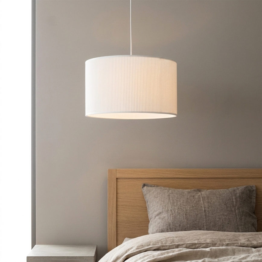 Hanglamp met kabel SIRJA PLISADO 1xE27/15W/230V diameter 35 cm wit