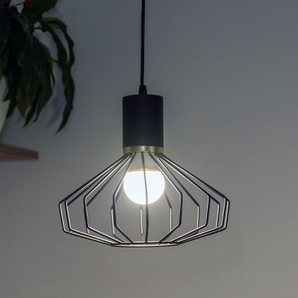 Hanglamp met kabel SOLANO 1xE27/15W/230V zwart/goud