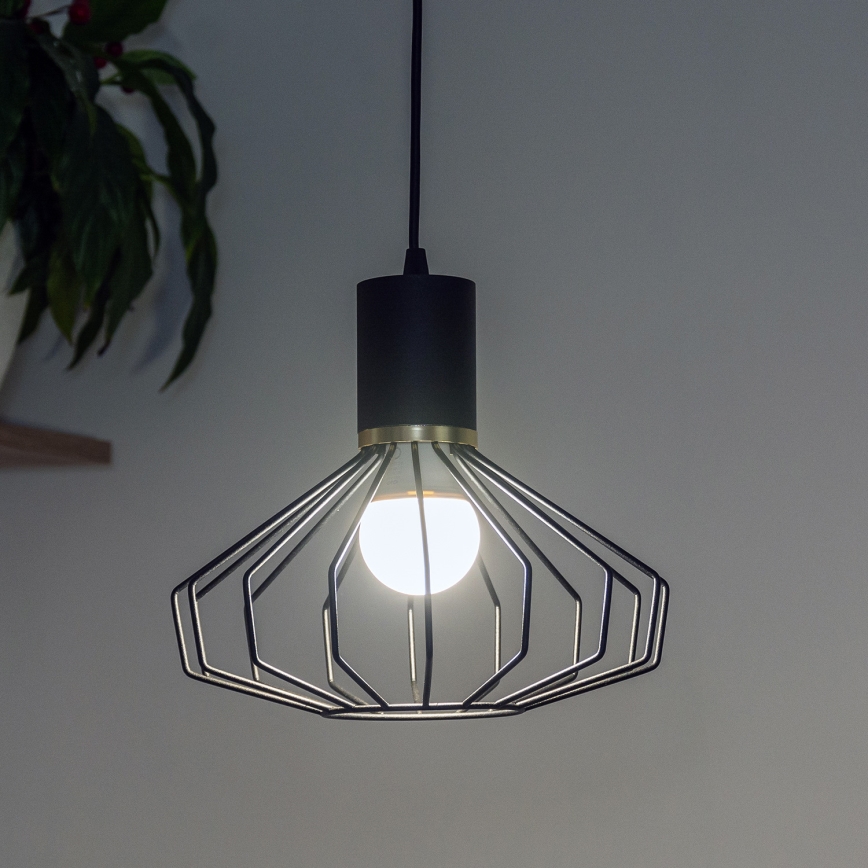 Hanglamp met kabel SOLANO 1xE27/15W/230V zwart/goud