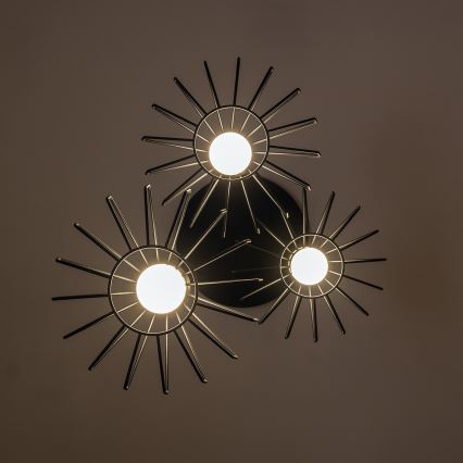 Hanglamp met kabel SOLANO 3xE27/15W/230V zwart/goud