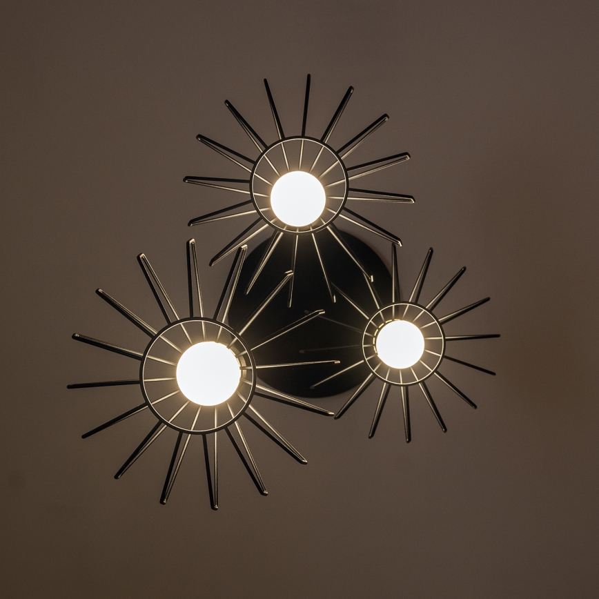 Hanglamp met kabel SOLANO 3xE27/15W/230V zwart/goud