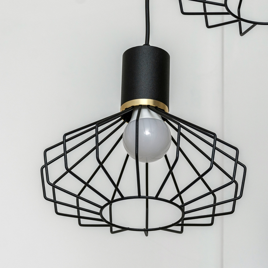 Hanglamp met kabel SOLANO 3xE27/15W/230V zwart/goud