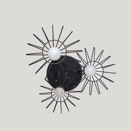 Hanglamp met kabel SOLANO 3xE27/15W/230V zwart/goud