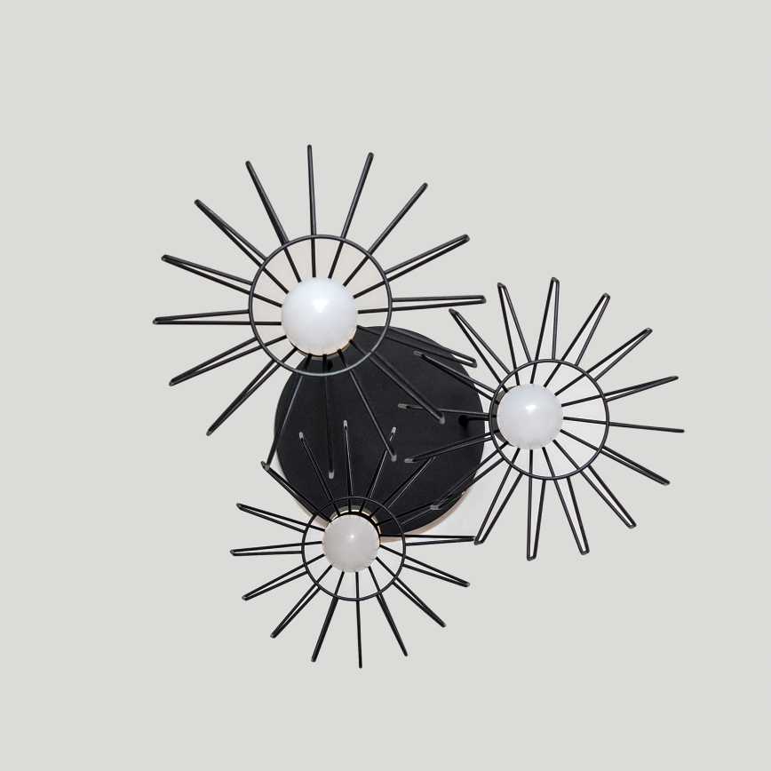 Hanglamp met kabel SOLANO 3xE27/15W/230V zwart/goud