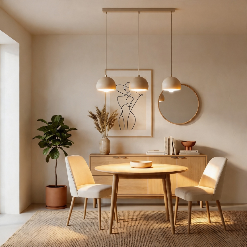Hanglamp met kabel SOOL 3xE27/15W/230V beige