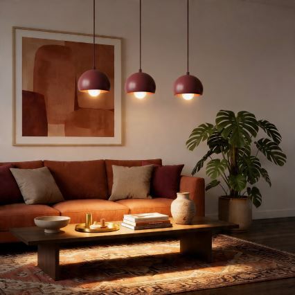 Hanglamp met kabel SOOL 3xE27/15W/230V bordeaux
