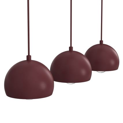Hanglamp met kabel SOOL 3xE27/15W/230V bordeaux