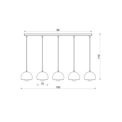 Hanglamp met kabel SOOL 5xE27/15W/230V beige