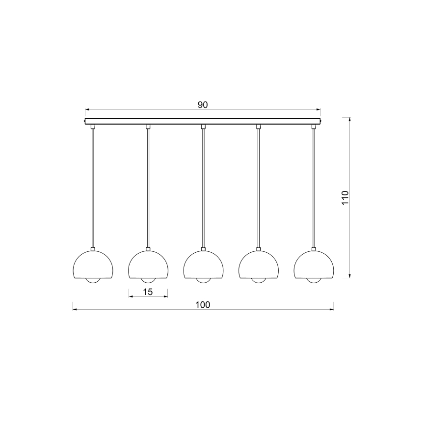 Hanglamp met kabel SOOL 5xE27/15W/230V beige