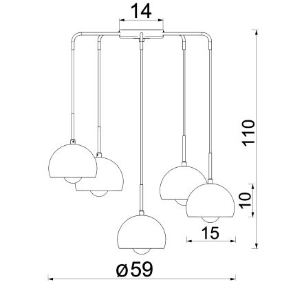 Hanglamp met kabel SOOL 5xE27/15W/230V crèmekleurig