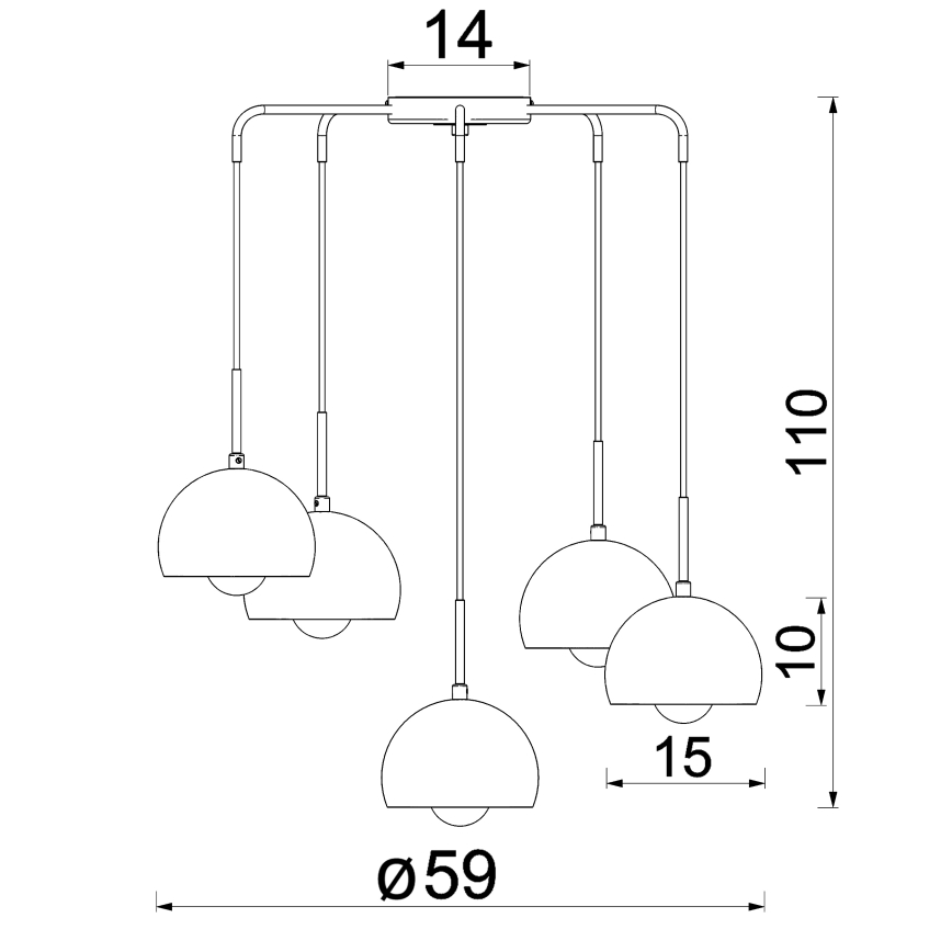 Hanglamp met kabel SOOL 5xE27/15W/230V crèmekleurig
