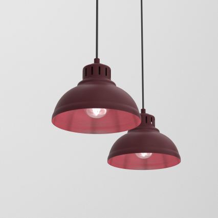Hanglamp met kabel SVEN 2xE27/15W/230V bordeaux