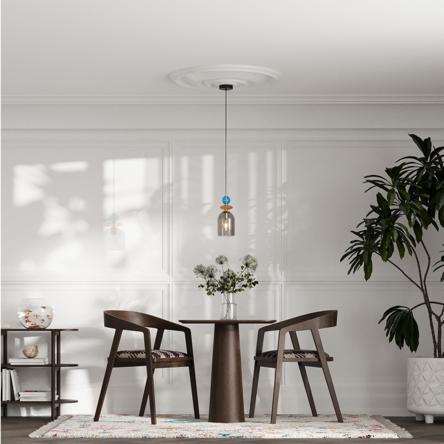 Hanglamp met kabel TROPEA 1xE27/15W/230V zwart/rookblauw/beige