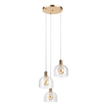 Hanglamp met kabel VIVE 3xE27/15W/230V goudkleurig