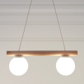 Hanglamp met kabel WOODSTOCK 2xE27/15W/230V hout/crème