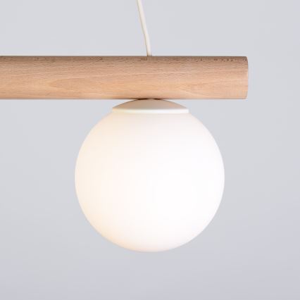 Hanglamp met kabel WOODSTOCK 2xE27/15W/230V hout/crème