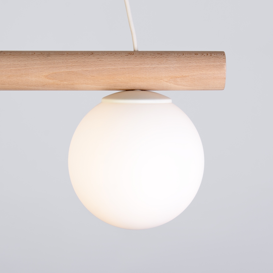 Hanglamp met kabel WOODSTOCK 2xE27/15W/230V hout/crème