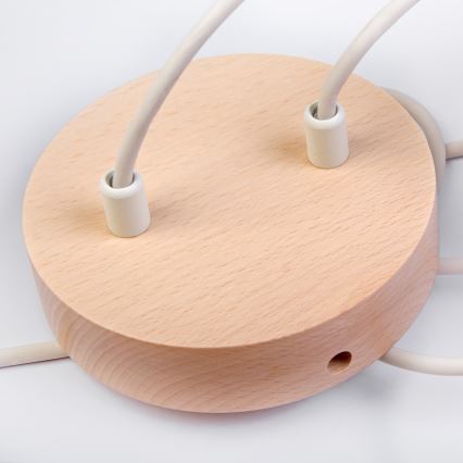 Hanglamp met kabel WOODSTOCK 2xE27/15W/230V hout/crème