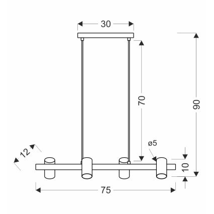 Hanglamp met kabel XILO 4xGU10/25W/230V beuk/wit