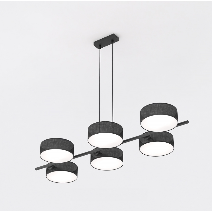 Hanglamp met kabelophanging DRUMZ 6xE14/10W/230V zwart