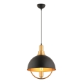 Hanglamp met kabelophanging MONZA 1xE27/40W/230V Ø 30 cm zwart/goud