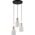 Hanglamp met kabelophanging SOPHIA 3xE14/10W/230V zwart/rookbeige/wit