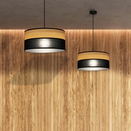 Hanglamp met snoer ALBA 1xE27/15W/230V Ø 40 cm zwart/bruin