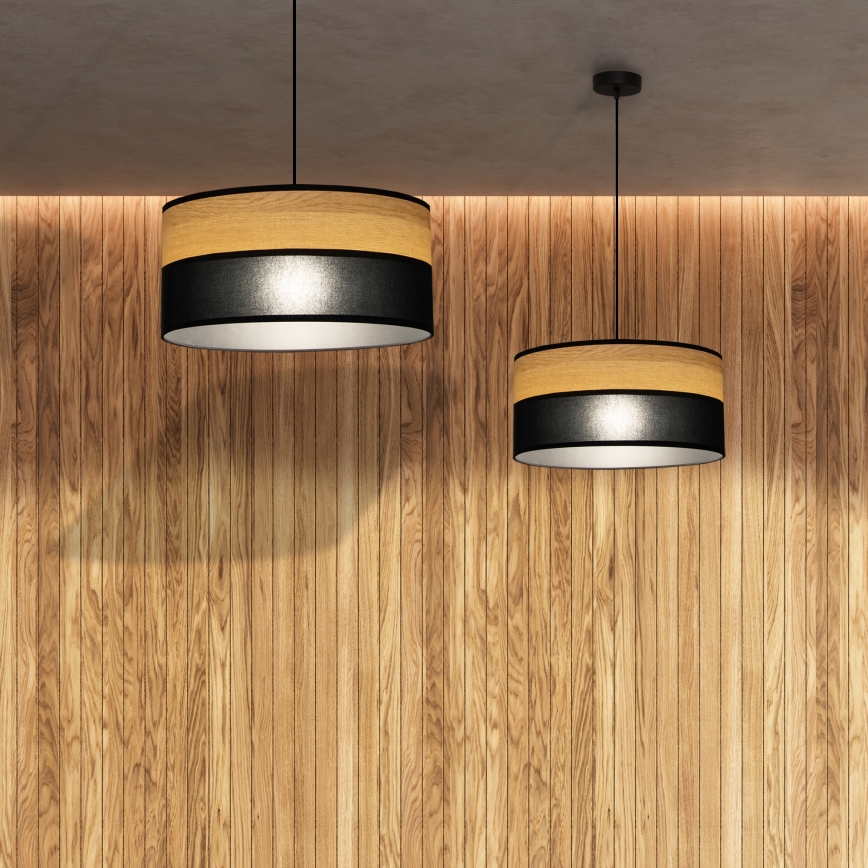 Hanglamp met snoer ALBA 1xE27/15W/230V Ø 40 cm zwart/bruin