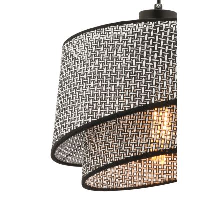 Hanglamp met snoer BARETTE 1xE27/60W/230V grijs/zwart