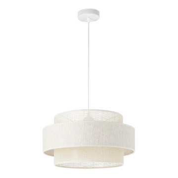 Hanglamp met snoer BOHO 1xE27/60W/230V Ø 40 cm crème/jute