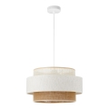 Hanglamp met snoer BOHO 1xE27/60W/230V Ø 40 cm wit/jute