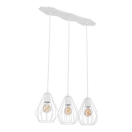 Hanglamp met snoer BRYLANT 3xE27/60W/230V wit