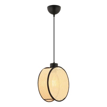 Hanglamp met snoer DRUM 1xE27/60W/230V beige/zwart