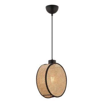 Hanglamp met snoer DRUM 1xE27/60W/230V bruin/zwart