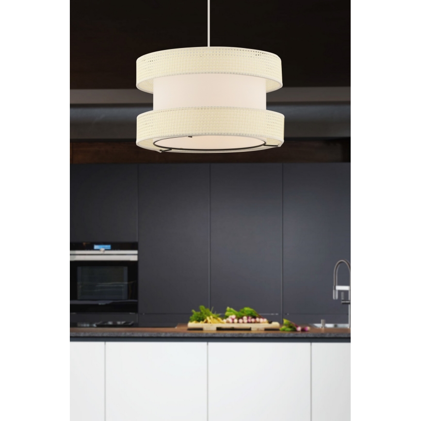 Hanglamp met snoer HALO 1xE27/60W/230V crème