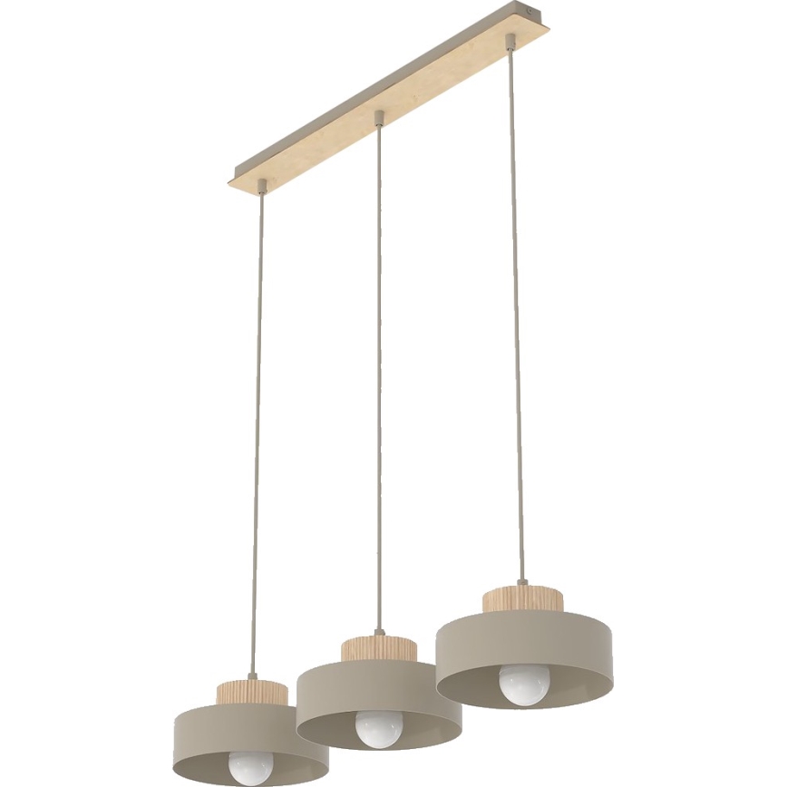Hanglamp met snoer KIVI, 3x E27/15W/230V, beige