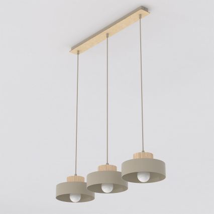 Hanglamp met snoer KIVI, 3x E27/15W/230V, beige