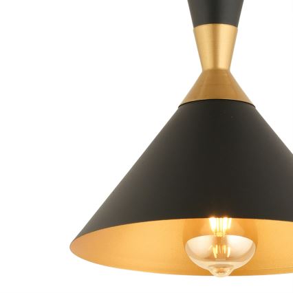 Hanglamp met snoer MONZA 1xE27/40W/230V pr. 25 cm zwart/goud