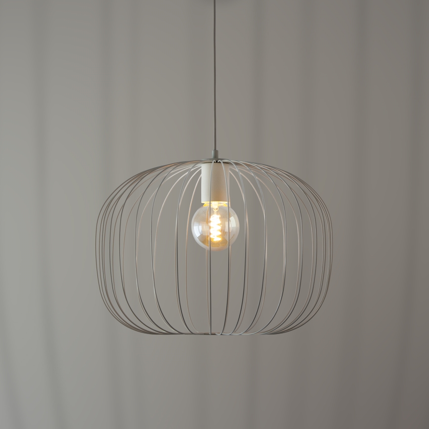 Hanglamp met snoer OVELLA 1xE27/15W/230V Ø 46 cm crème
