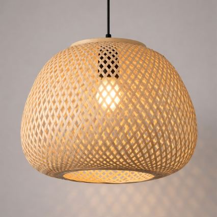 Hanglamp met snoer PETRA 1xE27/15W/230V Ø 35 cm bamboe