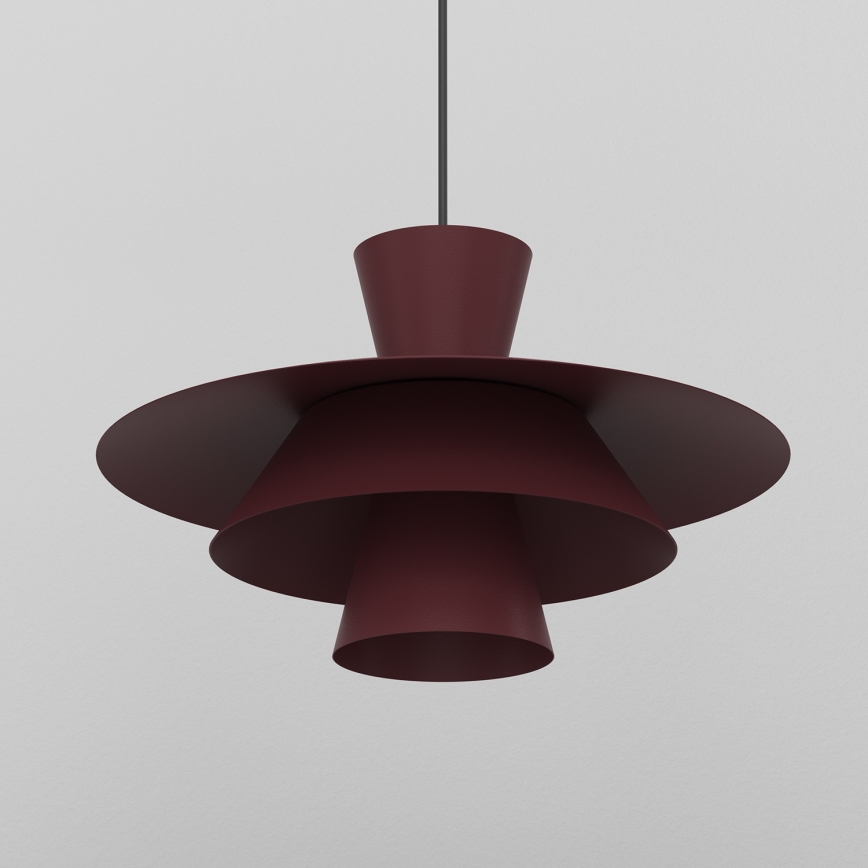 Hanglamp met snoer PLATO 1xE27/15W/230V bordeaux